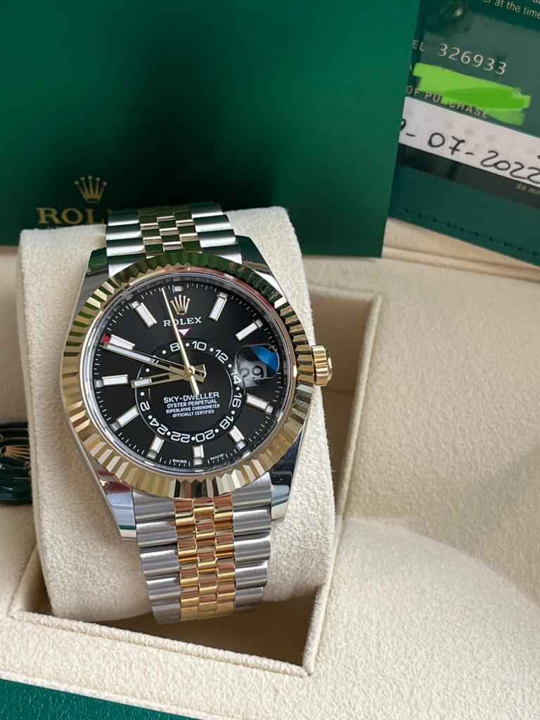 Rolex Sky-Dweller Two Tone Black & Yellow Gold Dial Jubilee Watch 326933 3