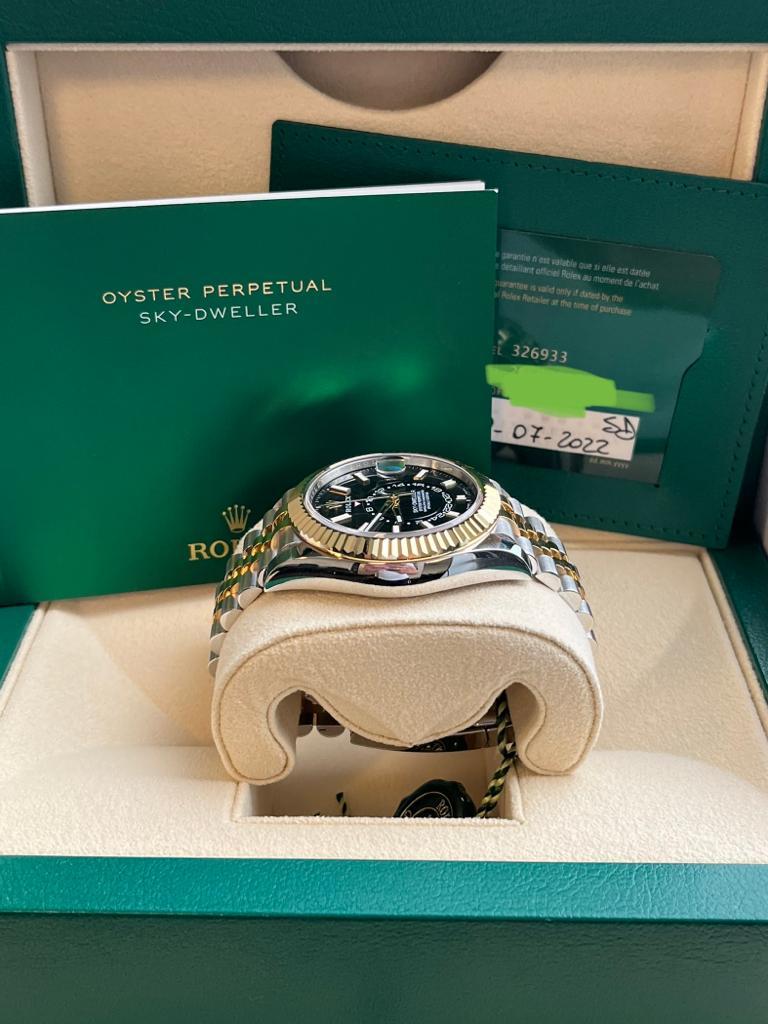 Rolex Sky-Dweller Two Tone Black & Yellow Gold Dial Jubilee Watch 326933 4