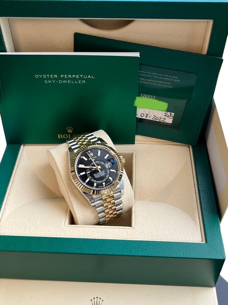 Rolex Sky-Dweller Two Tone Black & Yellow Gold Dial Jubilee Watch 326933 6