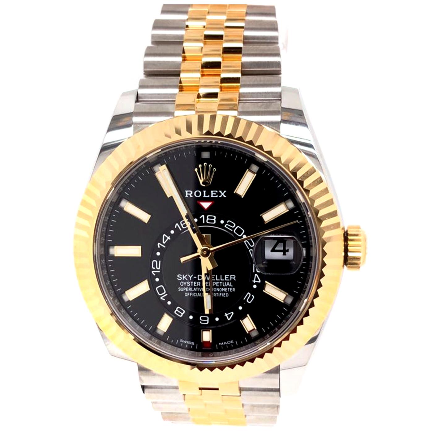 rolex sky dweller two tone