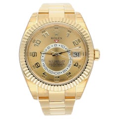 Rolex Montre Sky-Dweller en or jaune 42 mm avec attaches d'usine pour bracelet huîtres 326938