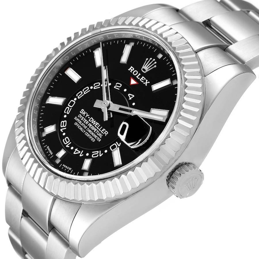 Rolex Sky-Dweller Black Dial Steel White Gold Mens Watch 326934 For Sale 1