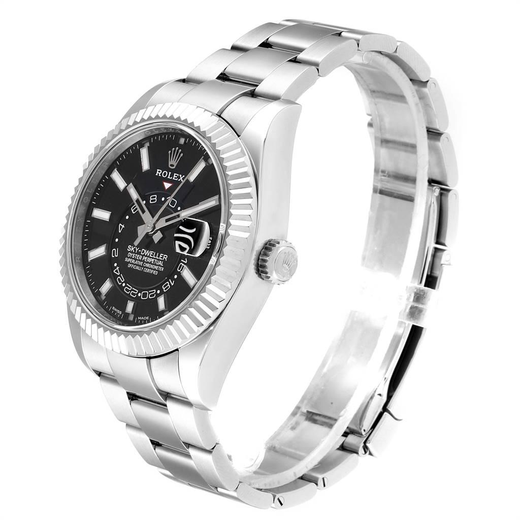Rolex Sky-Dweller Black Dial Steel White Gold Men's Watch 326934 Unworn For Sale 2