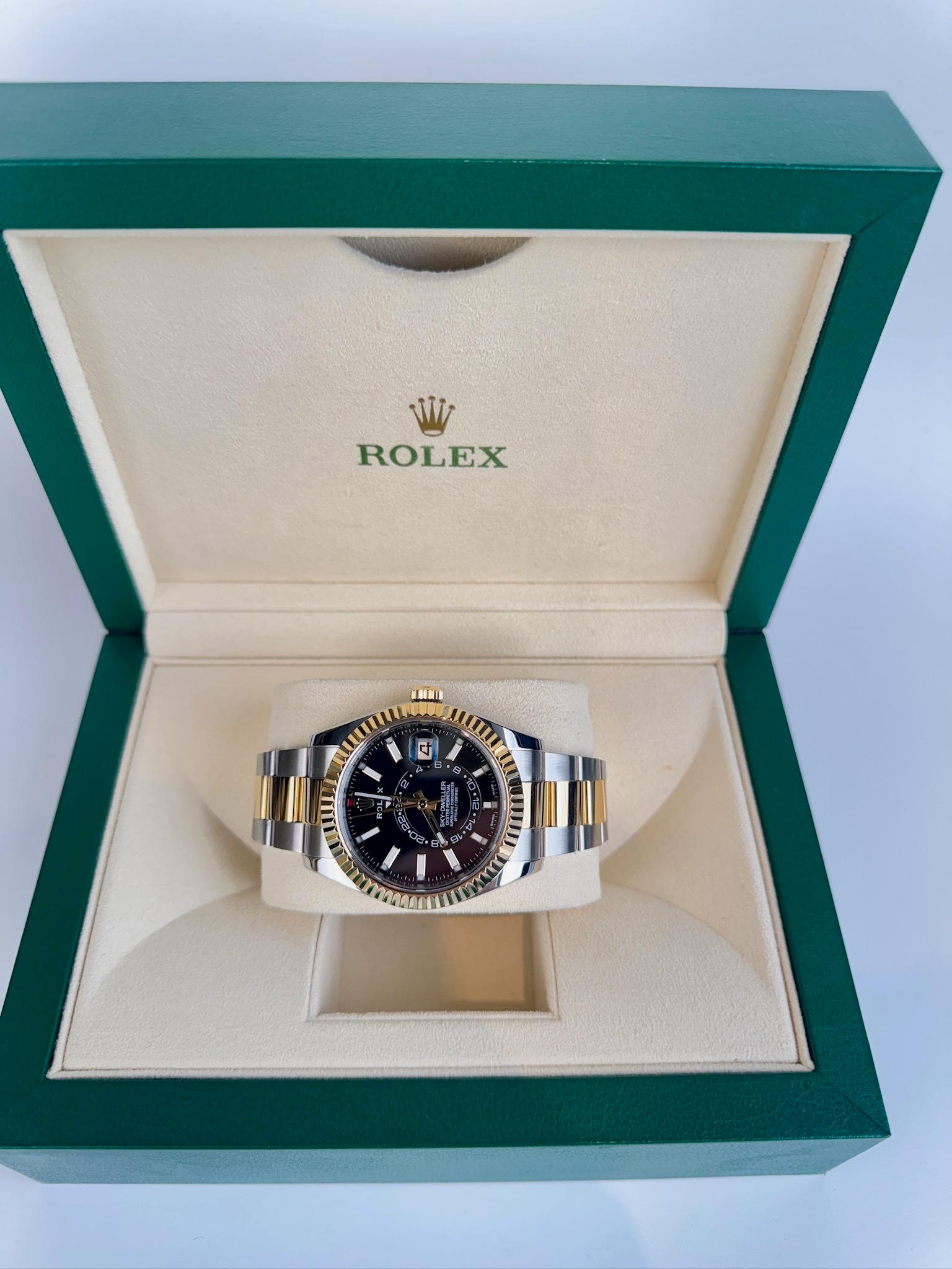 Rolex Sky-Dweller Black Index Dial YG/SS Oyster 42mm Date:2018 Style: 326933 2