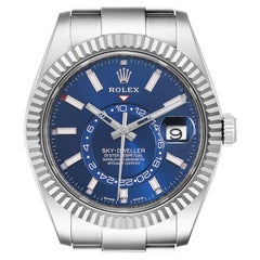 Rolex Sky-Dweller Blue Dial Steel White Gold Men's Watch 326934 Box Card