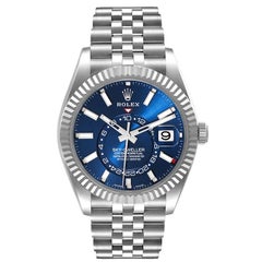 Rolex Sky-Dweller Blue Dial Steel White Gold Mens Watch 326934 Unworn