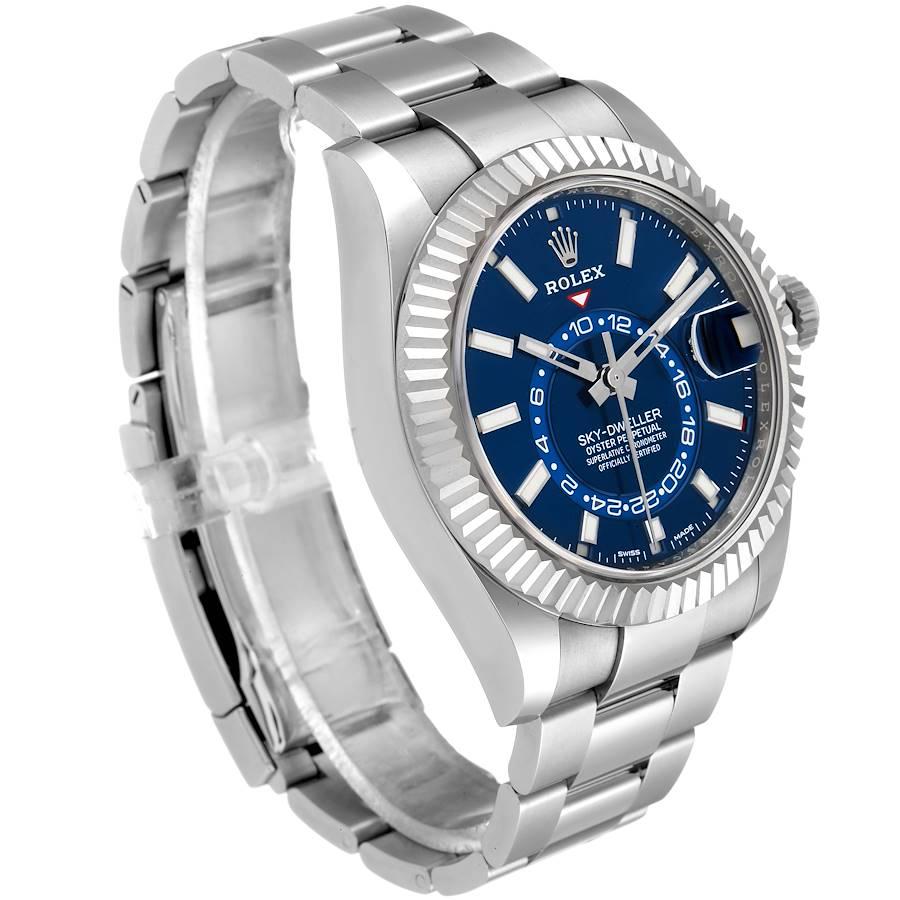 Rolex Sky-Dweller Blaues Zifferblatt Stahl-Weißgold-Herrenuhr 326934 Ungetragen im Zustand „Hervorragend“ im Angebot in Atlanta, GA
