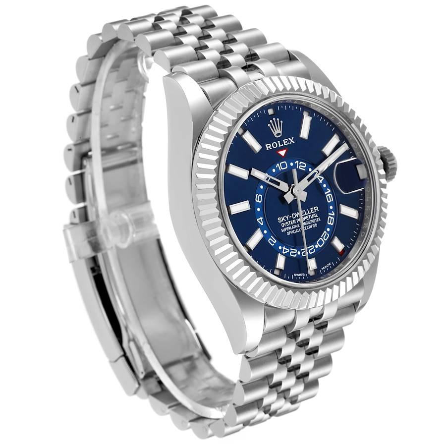 Rolex Sky-Dweller Quadrante Blu Acciaio Oro Bianco Orologio Uomo 326934 Non Indossato In condizioni ottime a Atlanta, GA