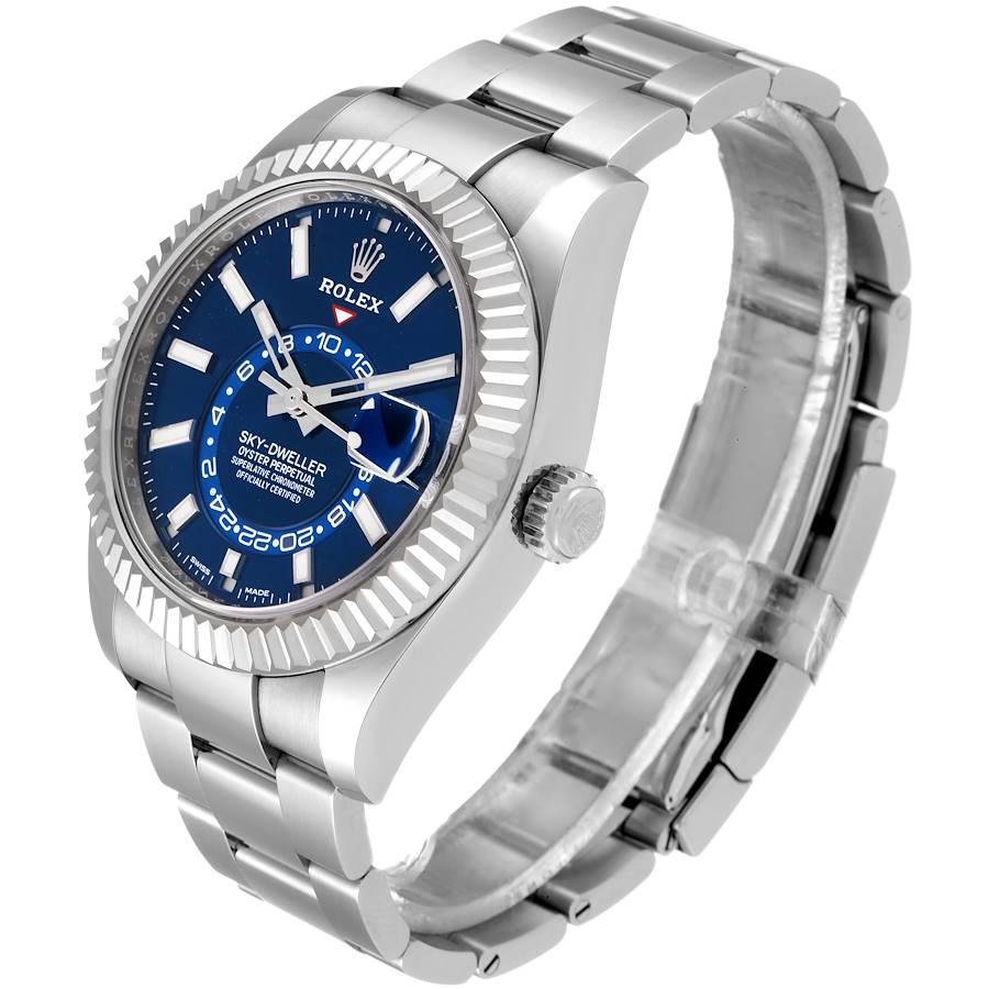 Rolex Sky-Dweller Blaues Zifferblatt Stahl-Weißgold-Herrenuhr 326934 Ungetragen im Angebot 1