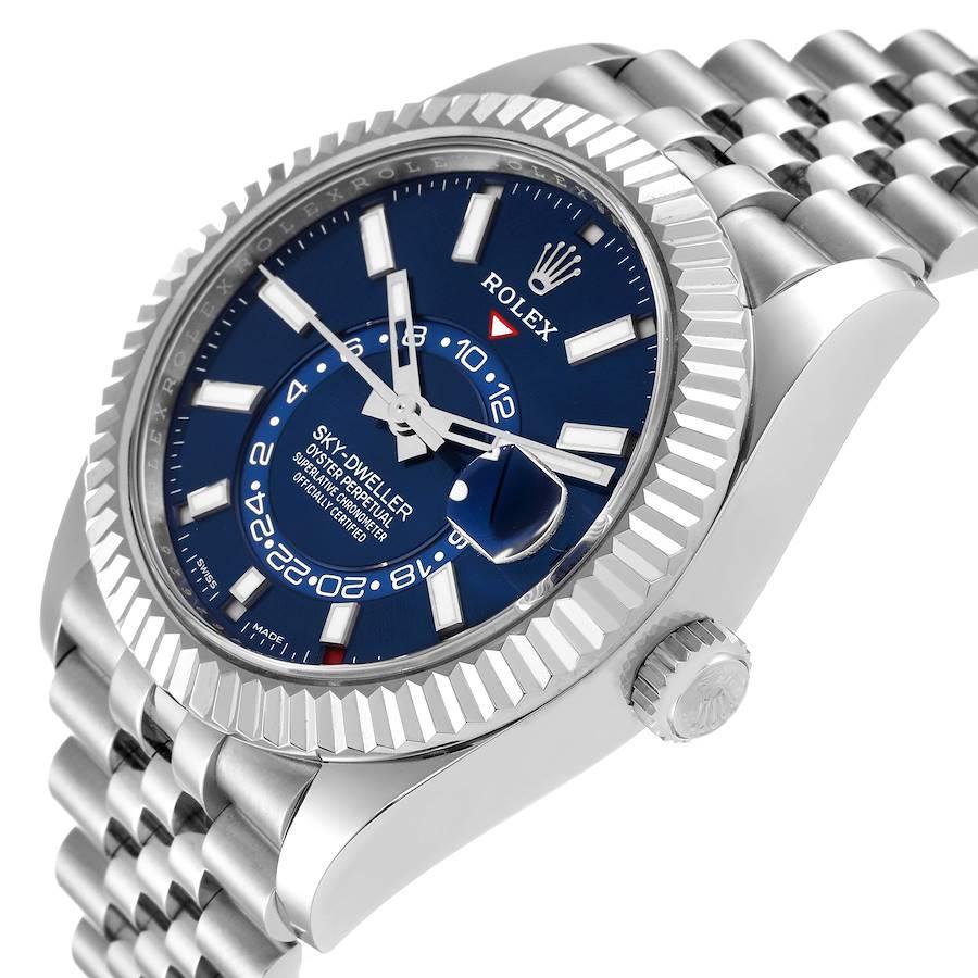Rolex Sky-Dweller Quadrante Blu Acciaio Oro Bianco Orologio Uomo 326934 Non Indossato 2