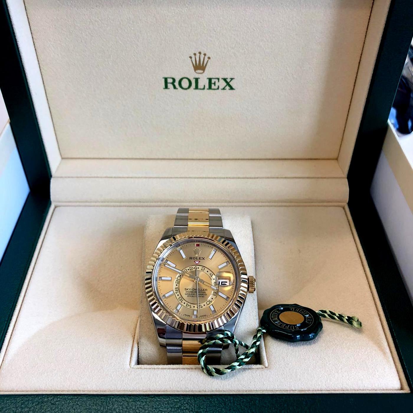 Rolex Sky-Dweller Champagne Dial Steel Yellow Gold Automatic Men's Watch 326933 3