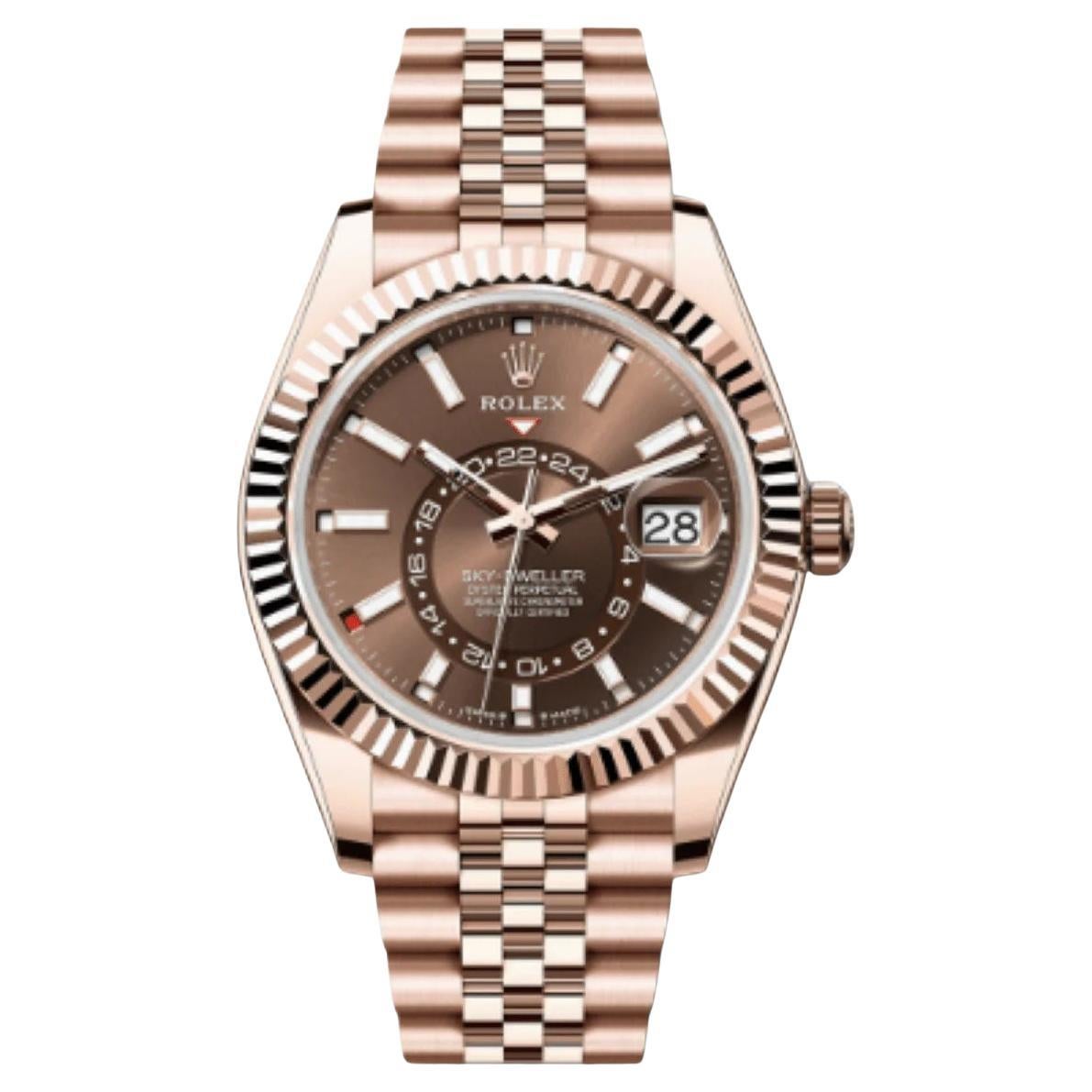 Rolex Sky-Dweller Quadrante Cioccolato Bracciale Giubileo 336935 in vendita