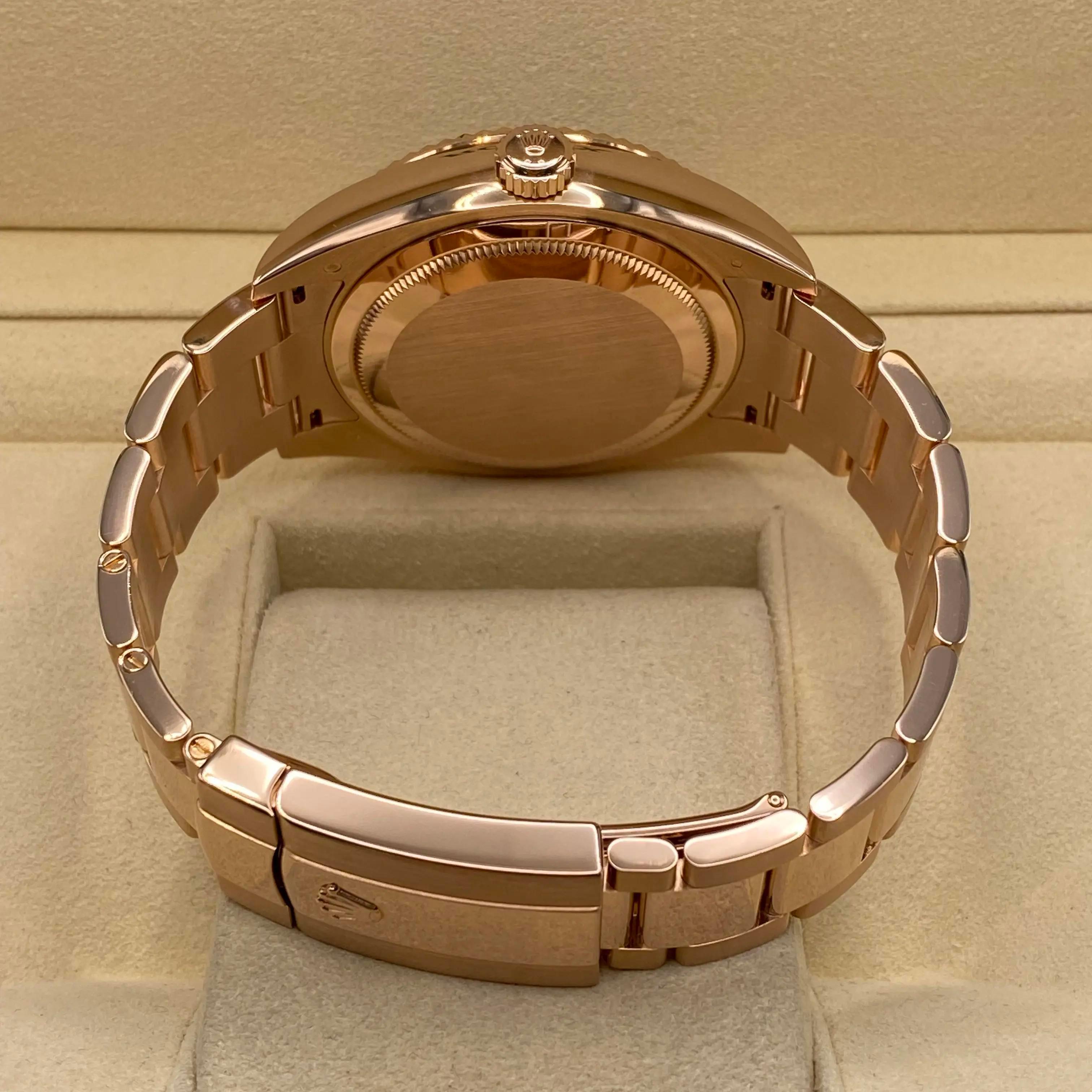 Rolex Sky-Dweller Everose Gold Schokoladen-Zifferblatt Automatikuhr B&P 326935 im Angebot 4