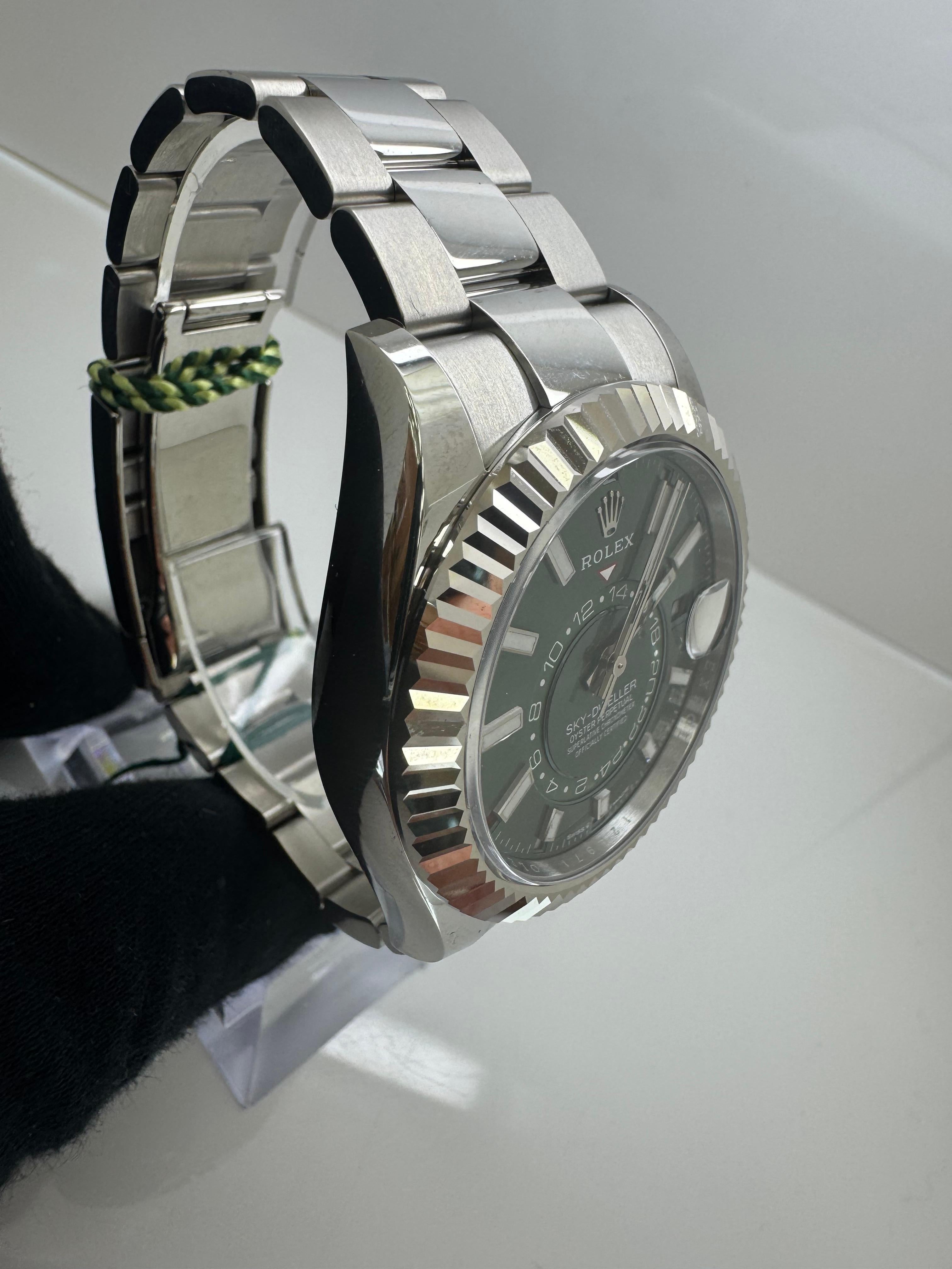 Empire Rolex Sky-Dweller Green 41mm Oyster Watch 336934 For Sale