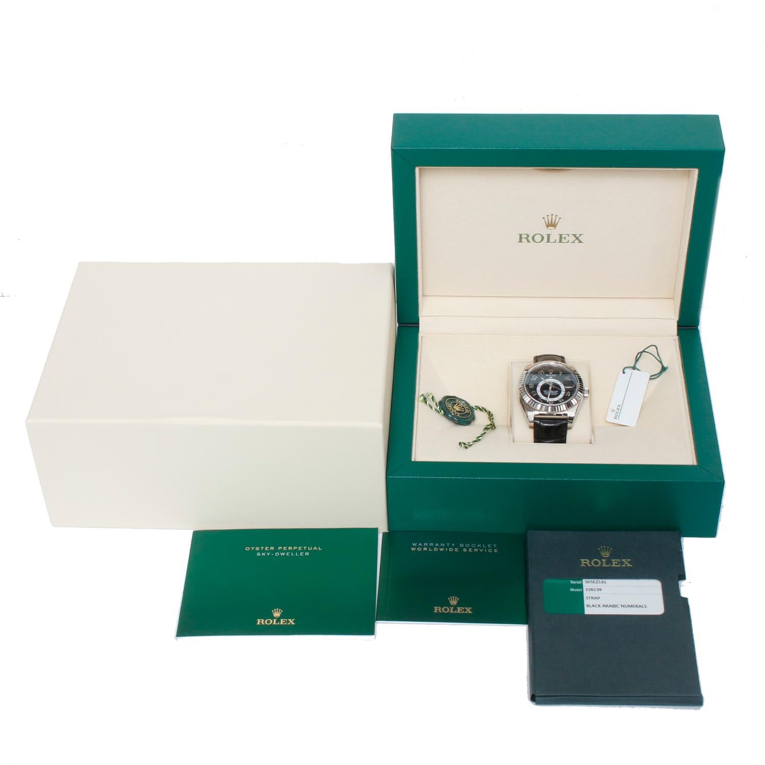 Rolex Sky-Dweller Men's 18k White Gold Annual Calendar GMT Watch 326139 For Sale 1