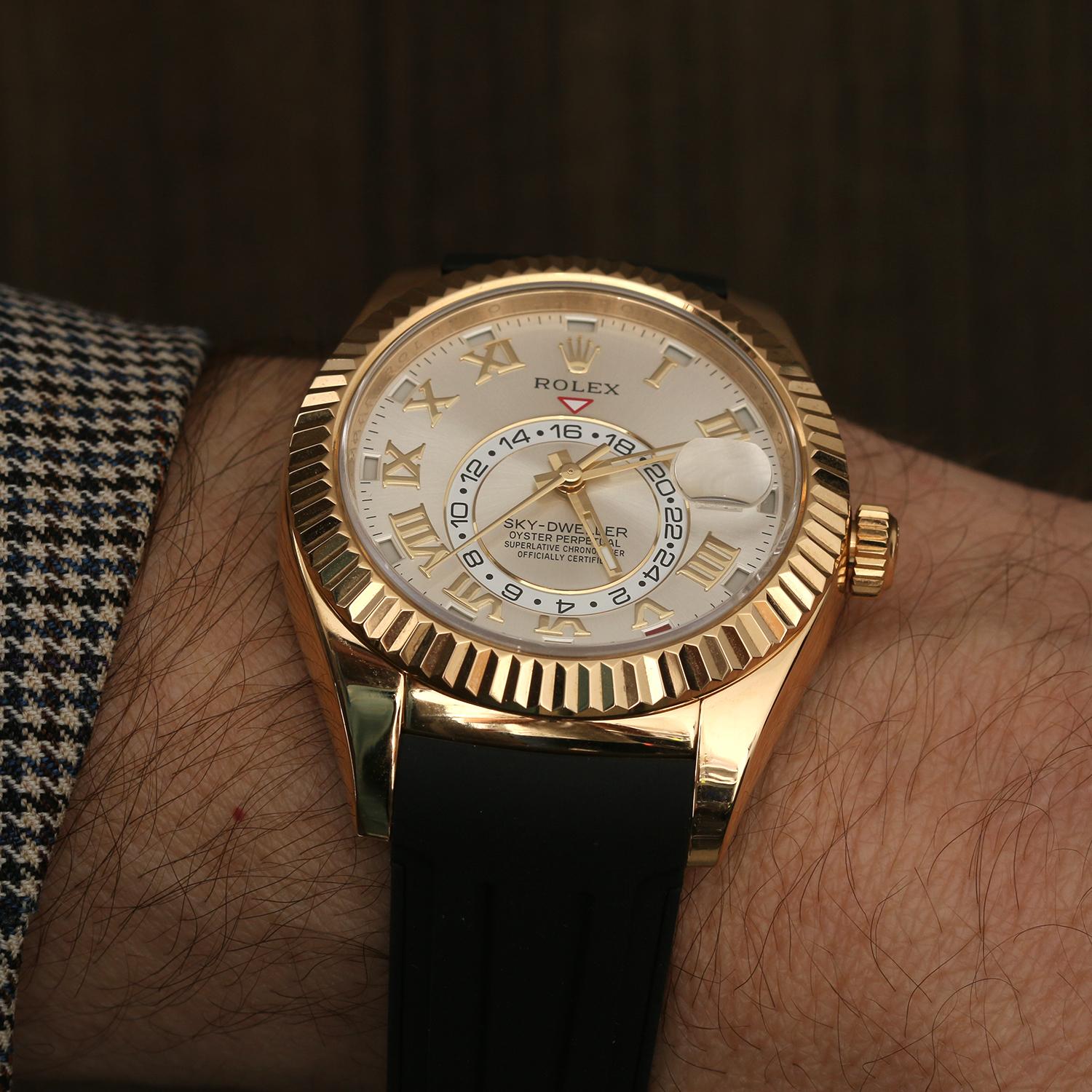 Rolex Sky-Dweller Men's 18k Yellow Gold Annual Calendar GMT Watch 326138 4