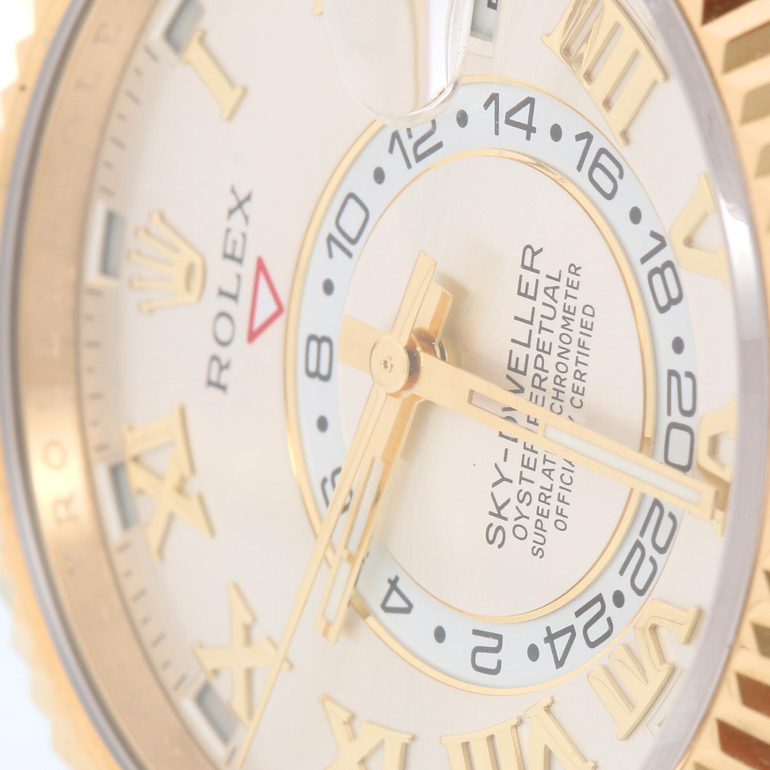 Rolex Sky-Dweller Men's 18k Yellow Gold Annual Calendar GMT Watch 326138 In Excellent Condition In Dallas, TX