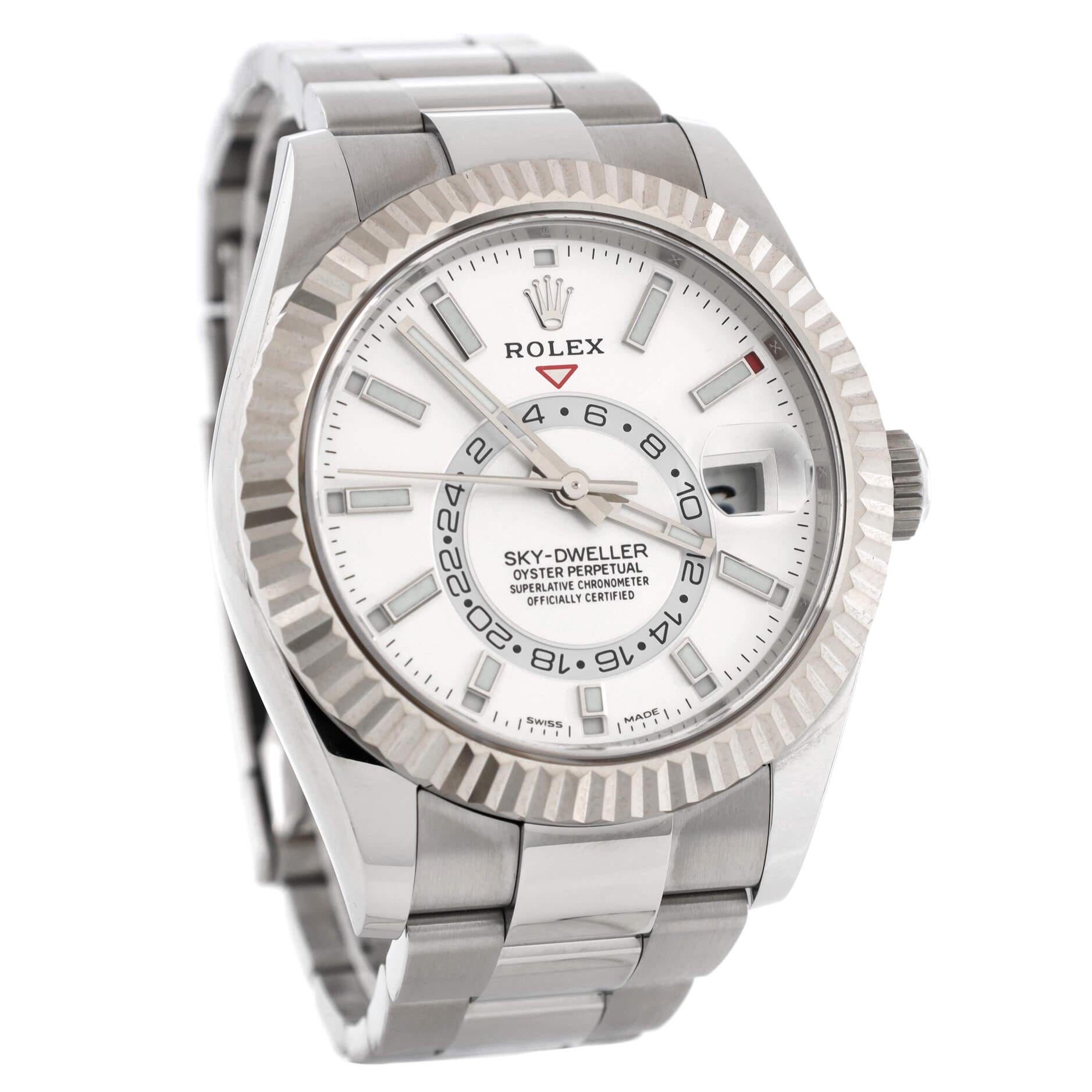 Rolex Sky-Dweller Oyster Perpetual Chronometer Automatic Watch Stainless In Good Condition In New York, NY
