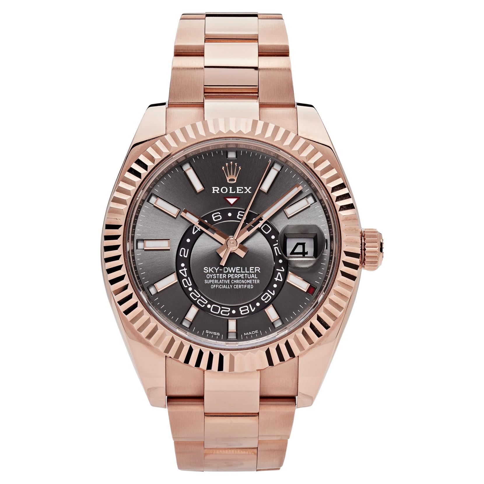 Rolex Sky Dweller Rose Gold Rhodium Dial 326935 For Sale at 1stDibs