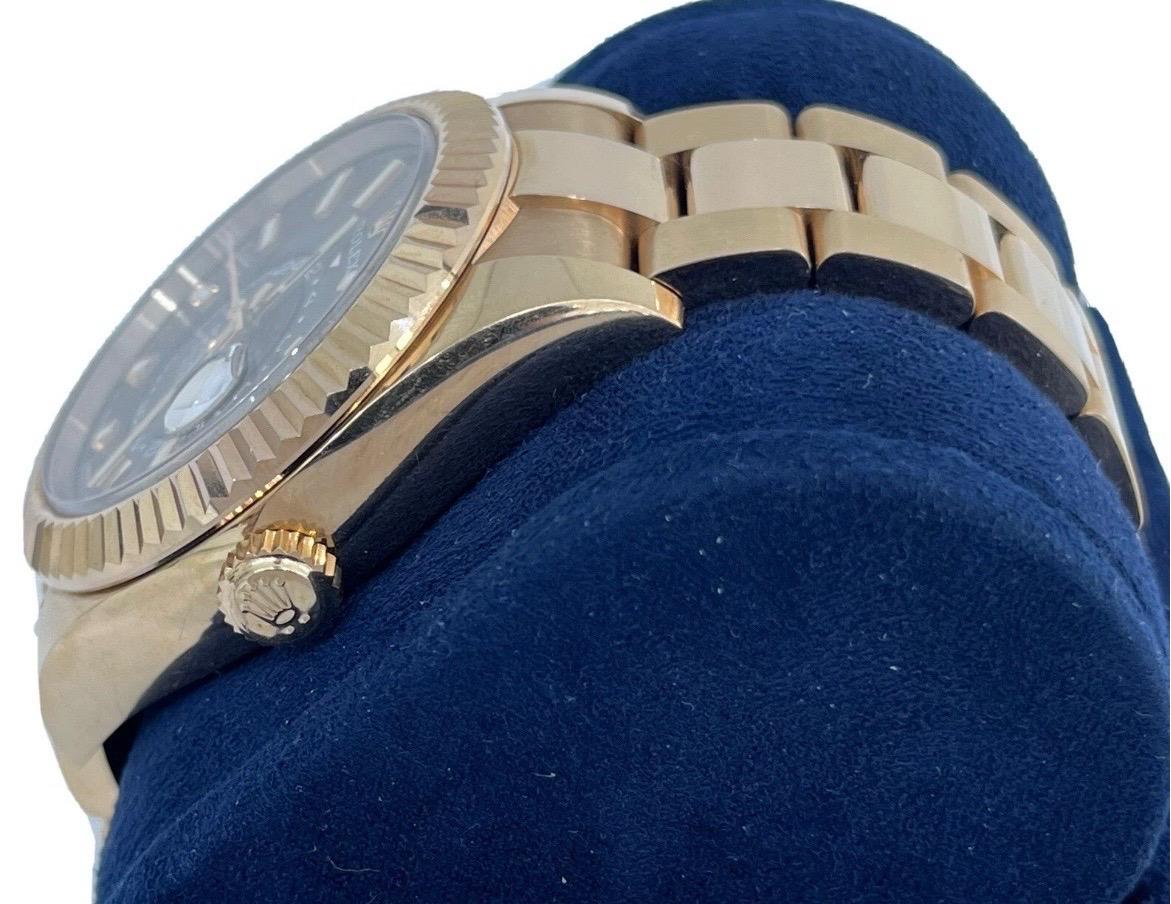 Rolex Sky-Dweller Rose Gold Rhodium Grey Index 42mm Dial 326935 Box & Papers For Sale 1