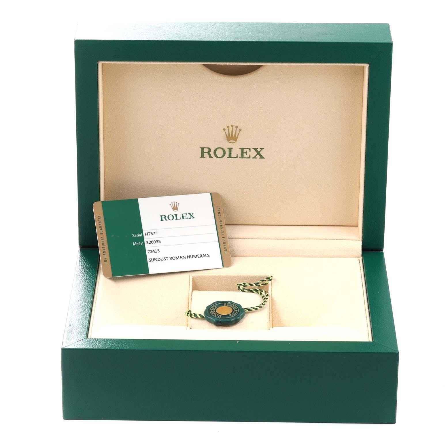 Rolex Sky-Dweller Montre pour hommes avec cadran en or rose Sundust, 326935 Boîte Card en vente 8