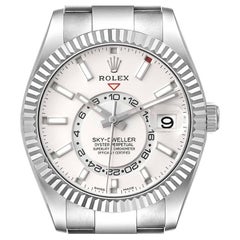 Rolex Sky-Dweller Silber Zifferblatt Stahl-Weißgold-Herrenuhr 326934 Box Card