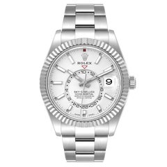 Rolex Sky-Dweller Silver Dial Steel White Gold Mens Watch 326934 Unworn