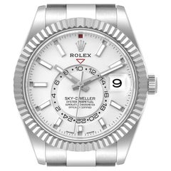 Rolex Sky-Dweller Silver Dial Steel White Gold Mens Watch 326934 Unworn