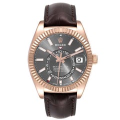 Rolex Sky-Dweller Slate Everose Gold Mens Watch 326135 Box Card