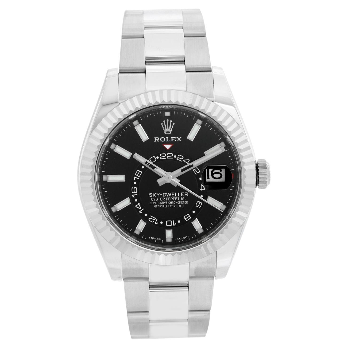 Rolex Sky-Dweller Acier inoxydable Cadran noir 326934 en vente