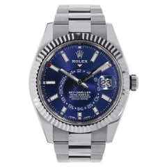 Rolex Sky-Dweller Stainless-Steel Blue Dual Time Zone Watch 326934
