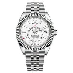 Rolex Sky-Dweller, Edelstahl, Jubiläum, Weiß, ungetragene Uhr, 2022