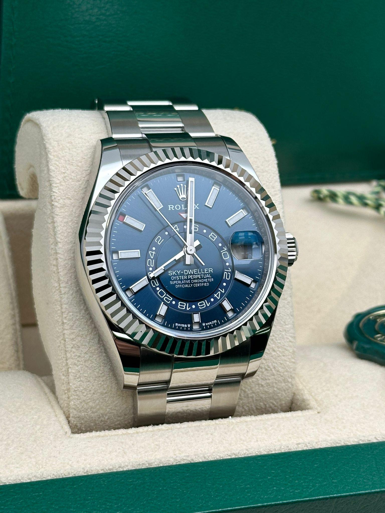 Brand new 2023-2024. Comes with the original box and papers. 

* Free Shipping within the USA
* Five-year Rolex warranty coverage
* 14-day return policy with a full refund. Buyers can verify the watch's authenticity at any boutique or dealership