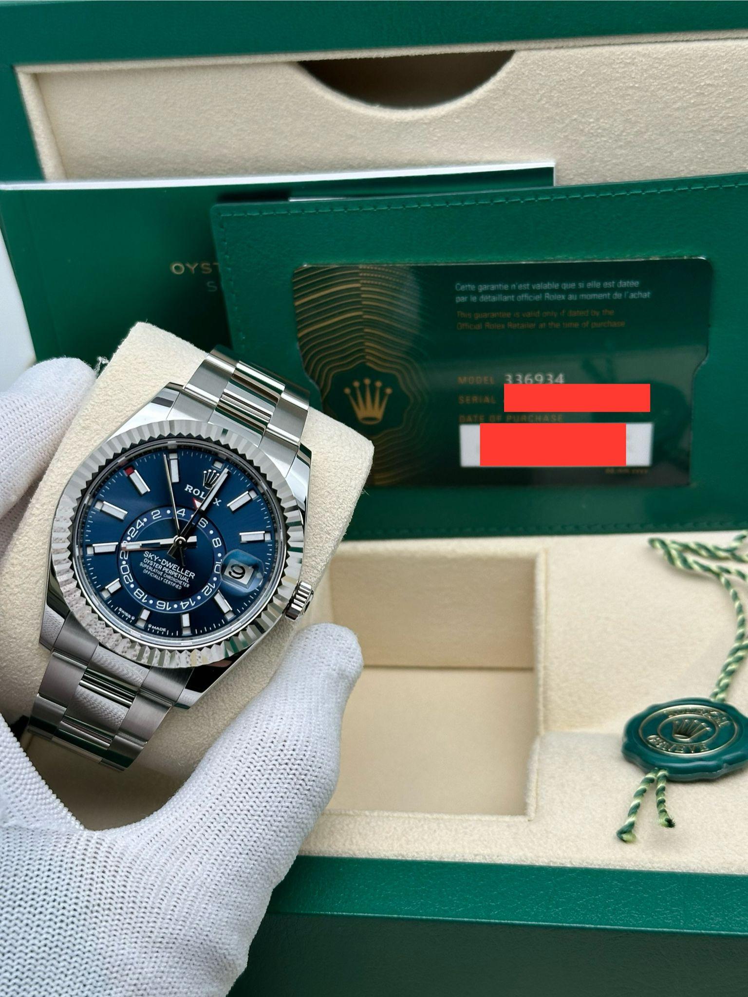 NEW Rolex Sky-Dweller Steel 18K White Gold Blue Dial Automatic Men Watch 336934  For Sale 1