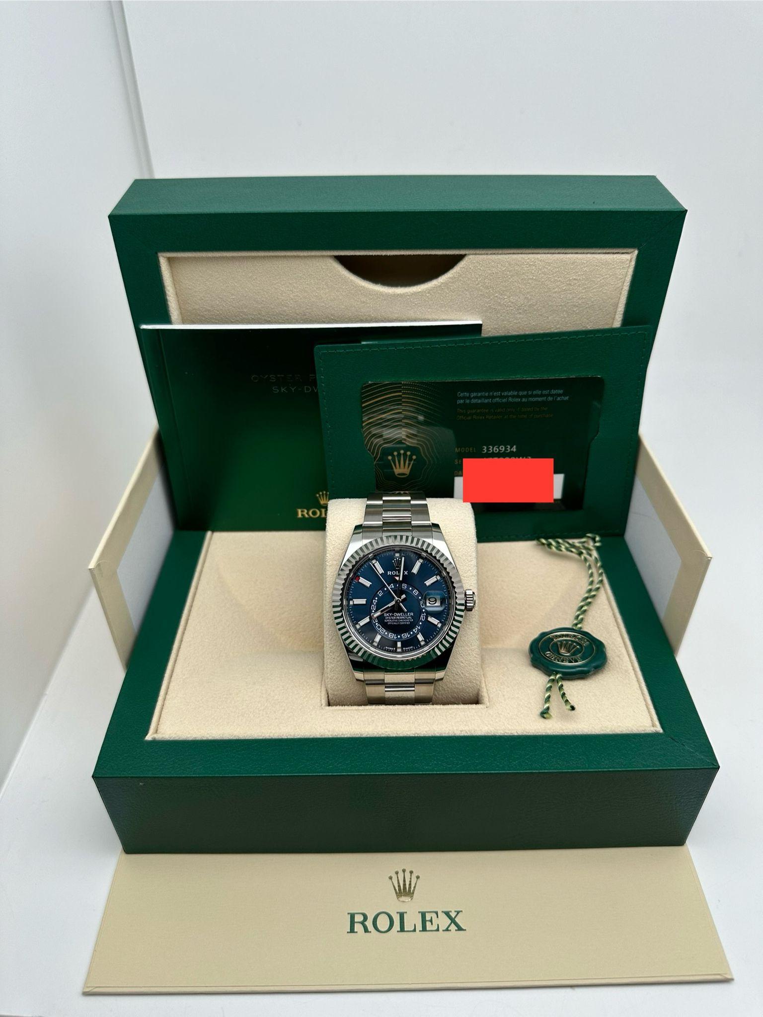 NEW Rolex Sky-Dweller Steel 18K White Gold Blue Dial Automatic Men Watch 336934 For Sale 4