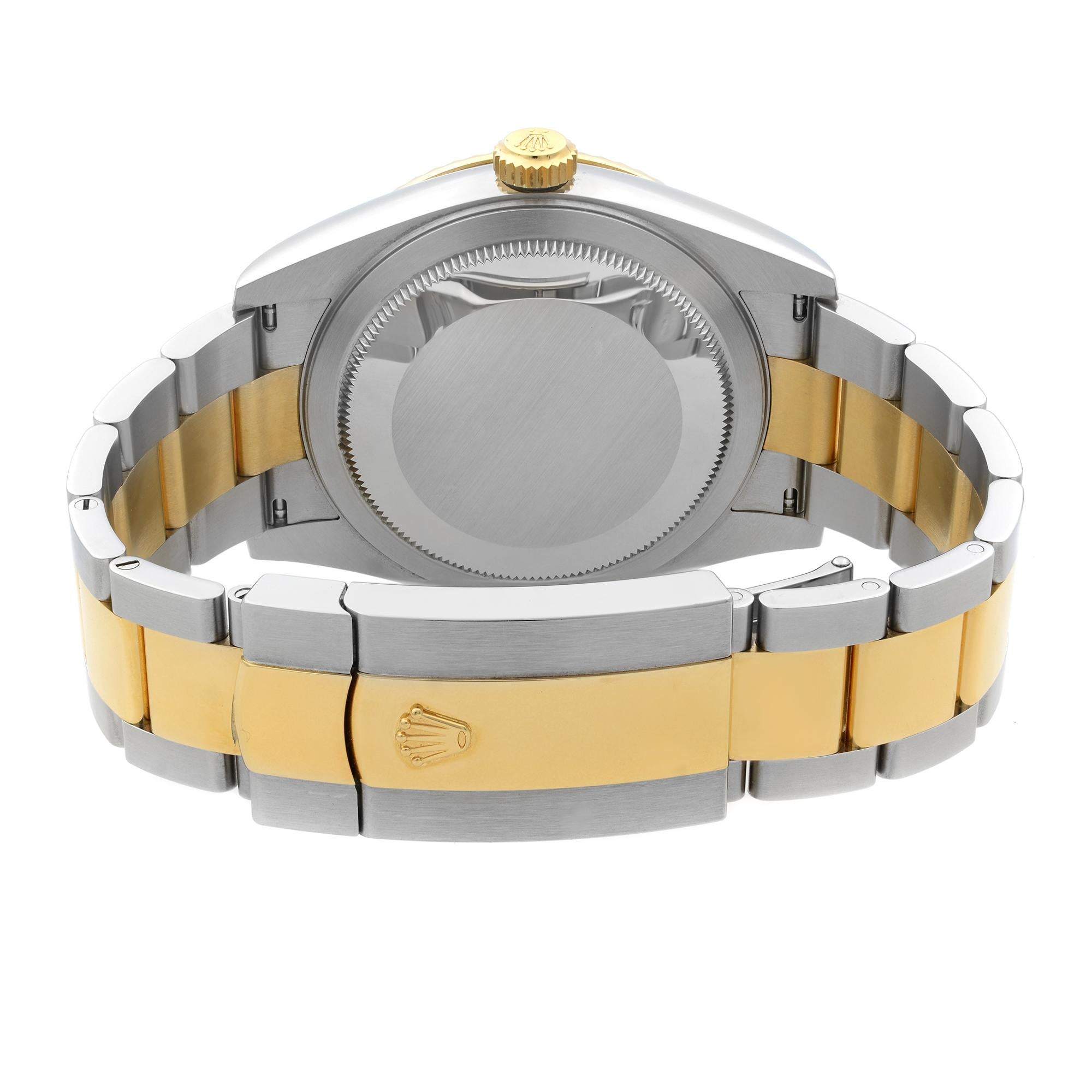 Rolex Montre pour homme Sky-Dweller automatique BlacK en acier et or jaune 18 carats avec cadran et cadran, 326933 en vente 1