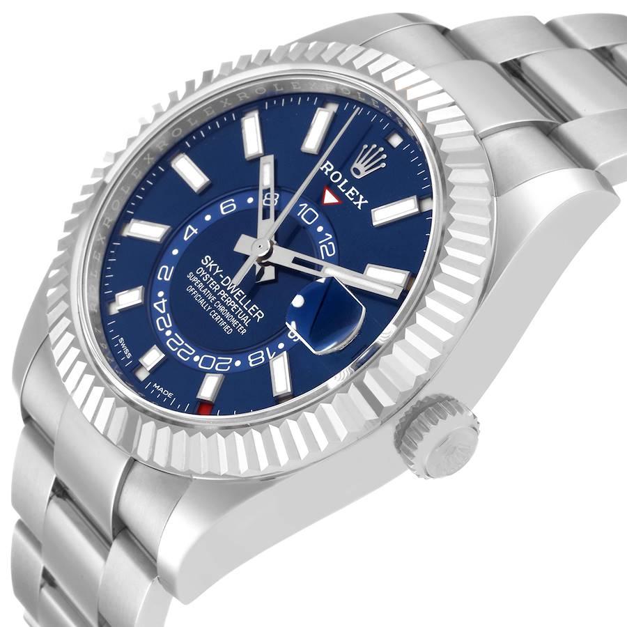 Rolex Sky-Dweller Steel White Gold Blue Dial Mens Watch 326934 Unworn 1