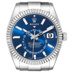 Rolex Sky-Dweller Steel White Gold Blue Dial Mens Watch 336934 Unworn