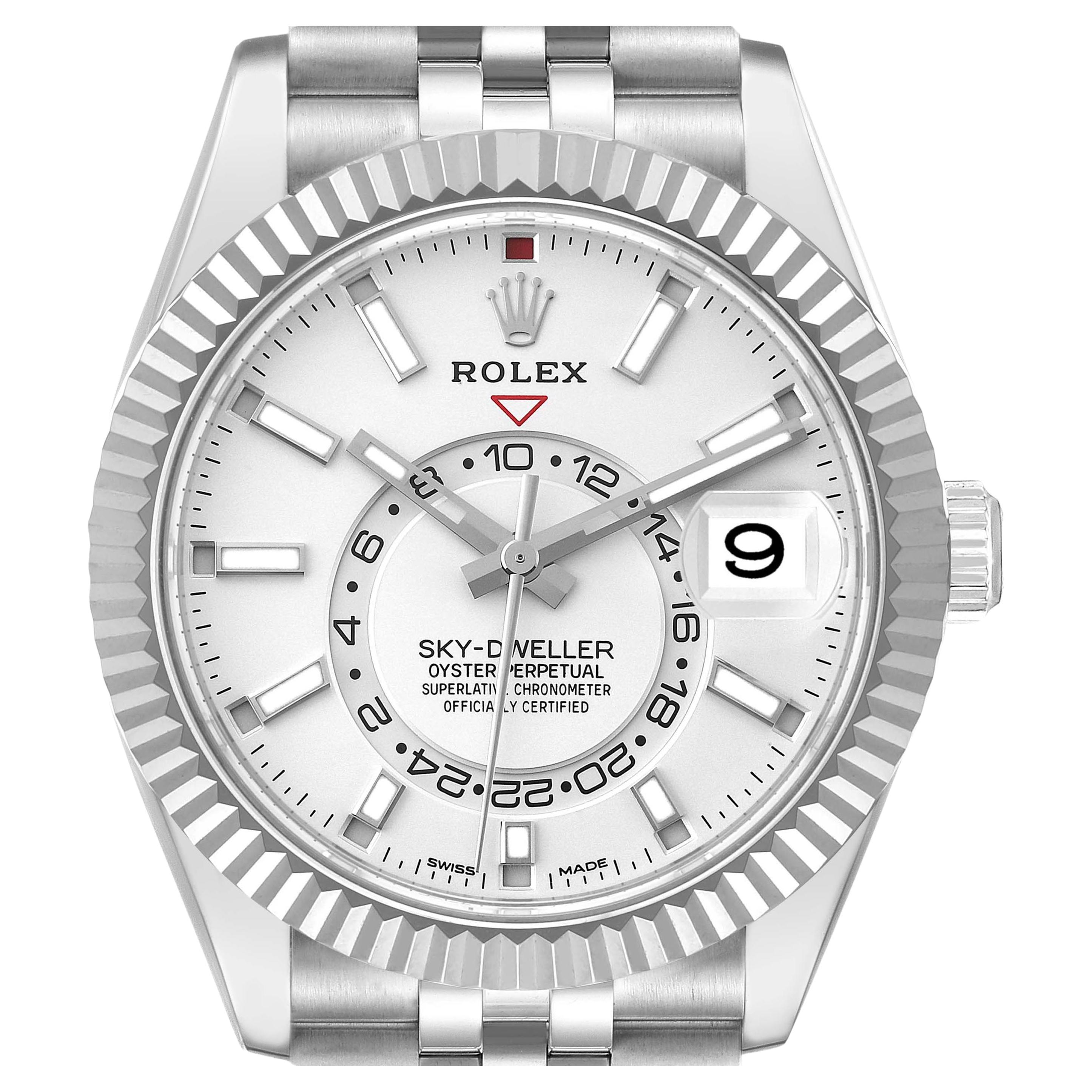 Rolex Sky-Dweller Steel White Gold Mens Watch 326934 Unworn
