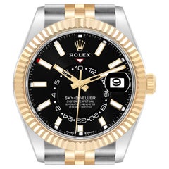 Rolex Sky Dweller Steel Yellow Gold Black Dial Mens Watch 336933 Unworn