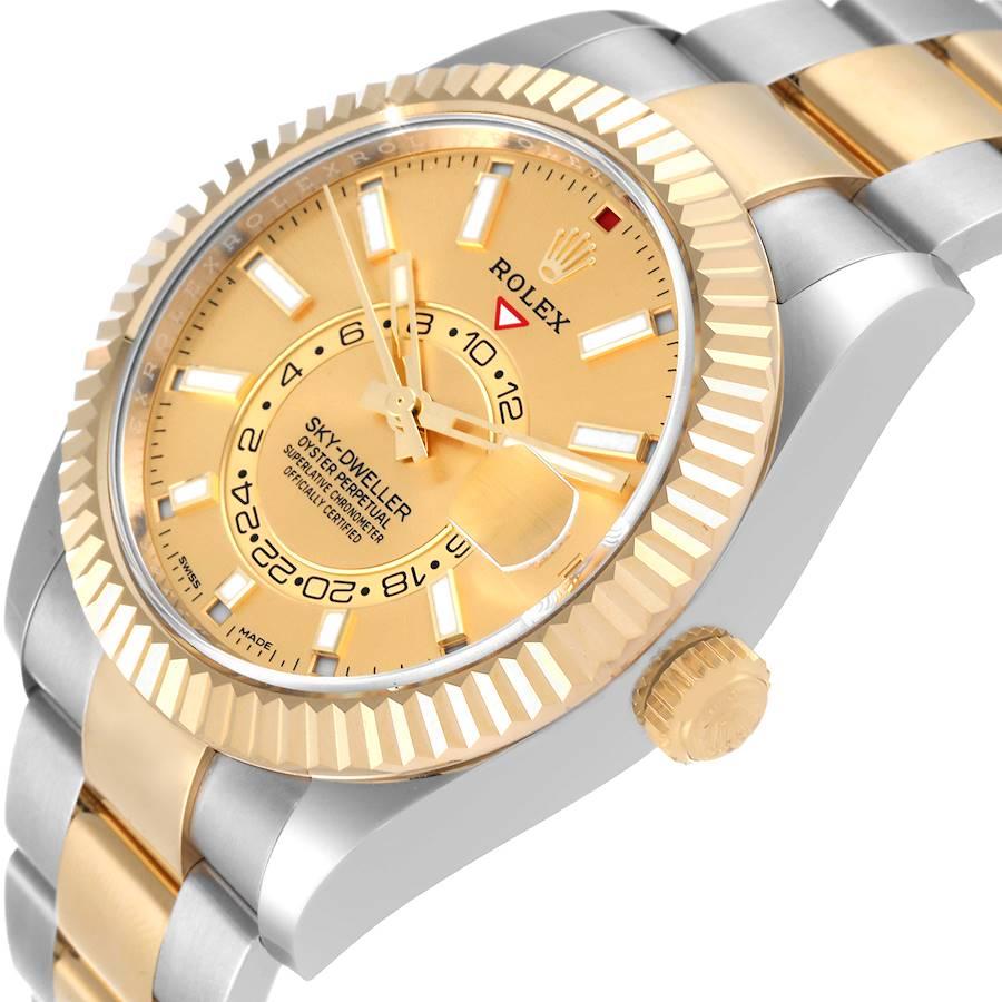 Men's Rolex Sky Dweller Steel Yellow Gold Champagne Dial Mens Watch 326933 Unworn