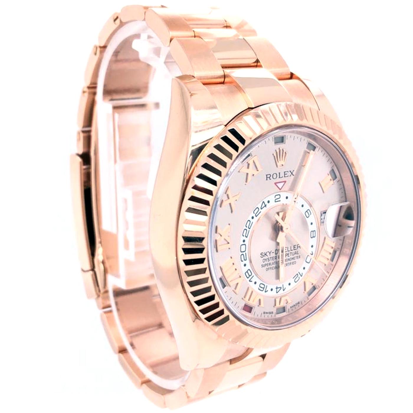 Rolex Sky-Dweller Rose Gold Sundust Arabic Dial Oyster Perpetual Watch 326935 1