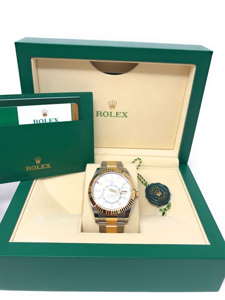 Modern Rolex Sky-Dweller Two-Tone Stainless Steel and Yellow Gold For Sale