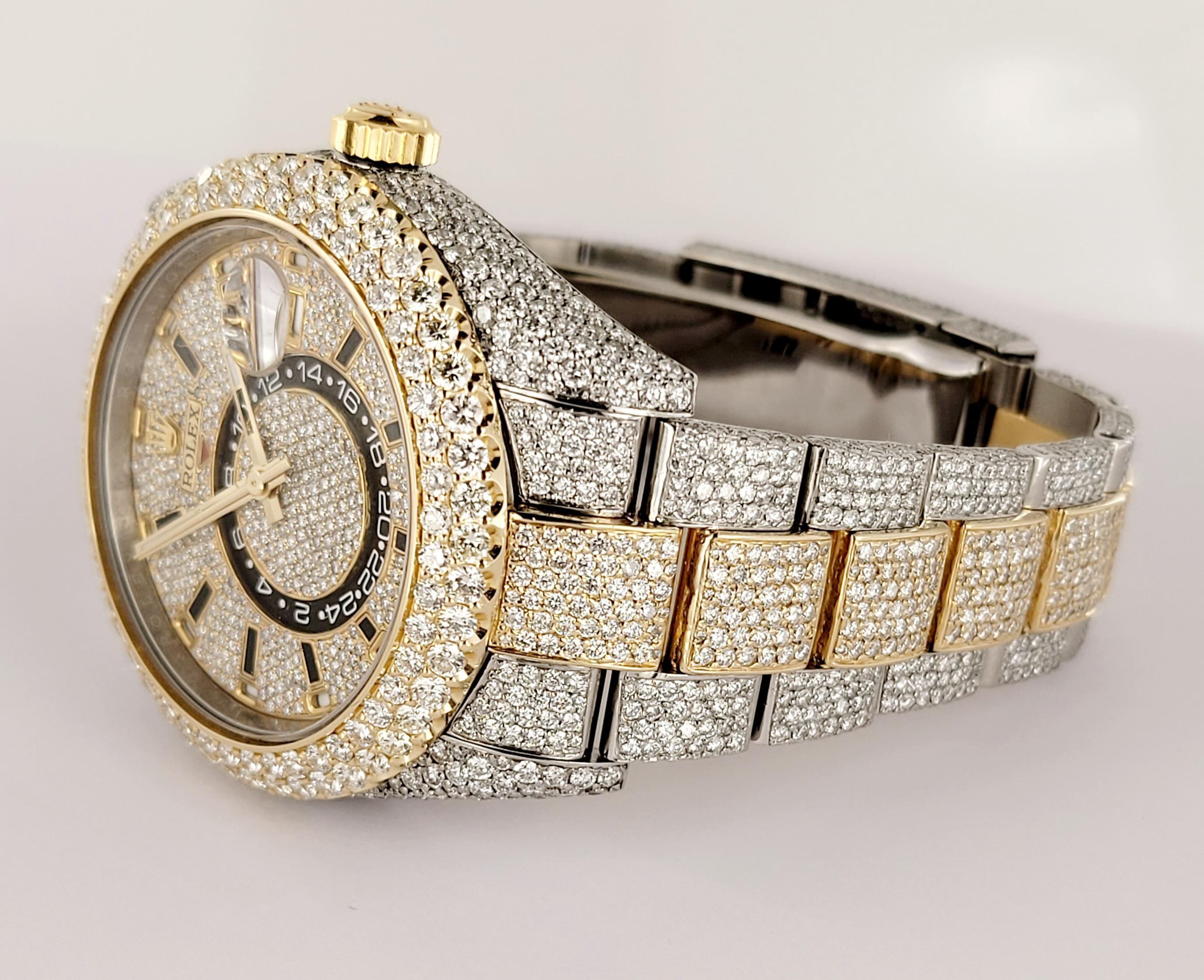 Rolex Sky-Dweller  Montre en deux tons avec diamants en vente 3