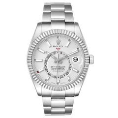 Rolex Sky-Dweller White Dial Steel White Gold Mens Watch 326934 Box Card
