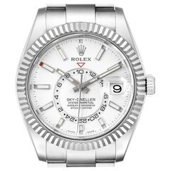 Rolex Sky-Dweller White Dial Steel White Gold Men's Watch 326934 Box Card