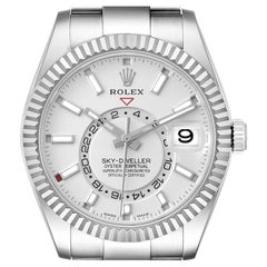 Rolex Sky-Dweller White Dial Steel White Gold Mens Watch 326934 Box Card
