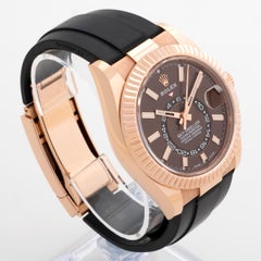 Rolex Sky Dweller Wristwatch Ref 326235, 18K Rose Gold, Brown Dial. Full Set