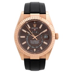 Used Rolex Sky Dweller Wristwatch Ref 326235, 18K Rose Gold, Brown Dial. Full Set 