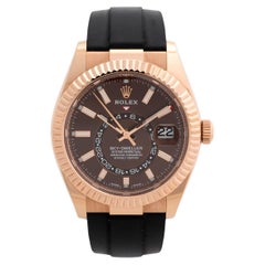 Rolex Sky Dweller Wristwatch Ref 326235, 18K Rose Gold, Brown Dial. Full Set